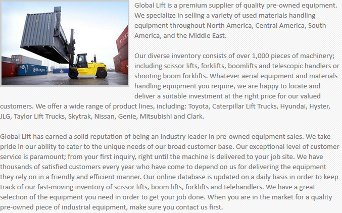 Global Lift Equipment Jacksonville